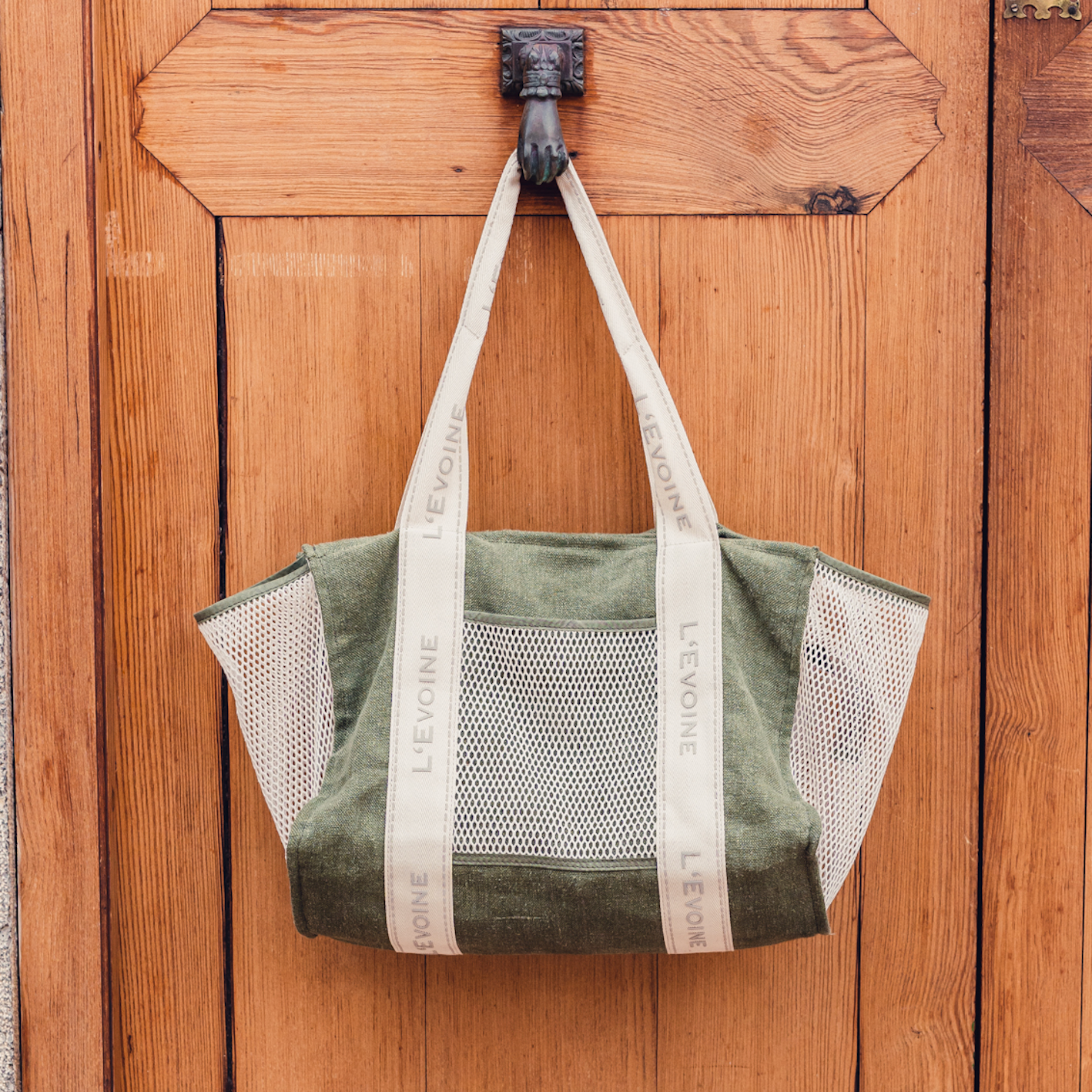 Grooming Bag, Putztasche aus Hanf und Baumwolle in grün