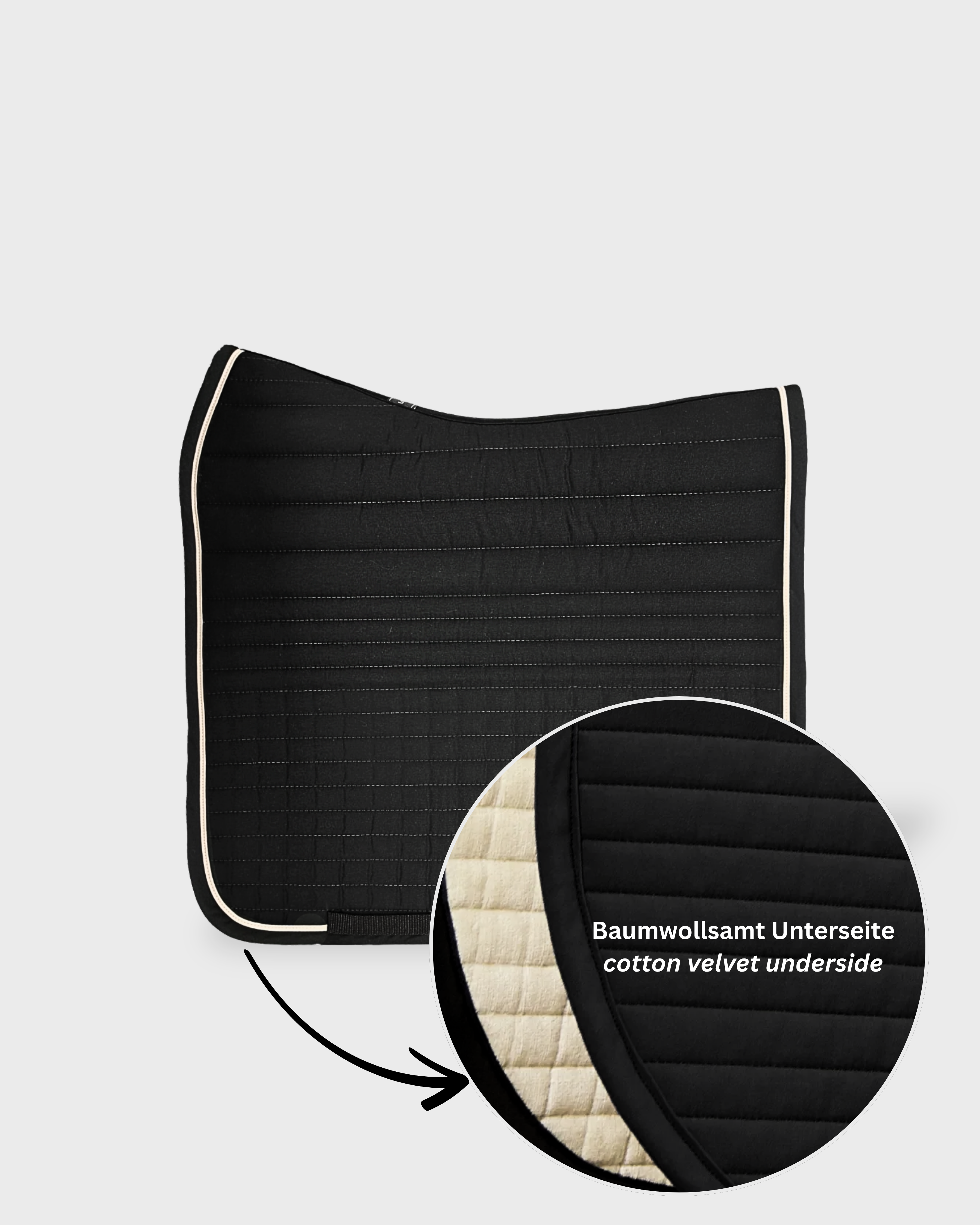 Baumwollsamt Unterseite der Dressurschabracke